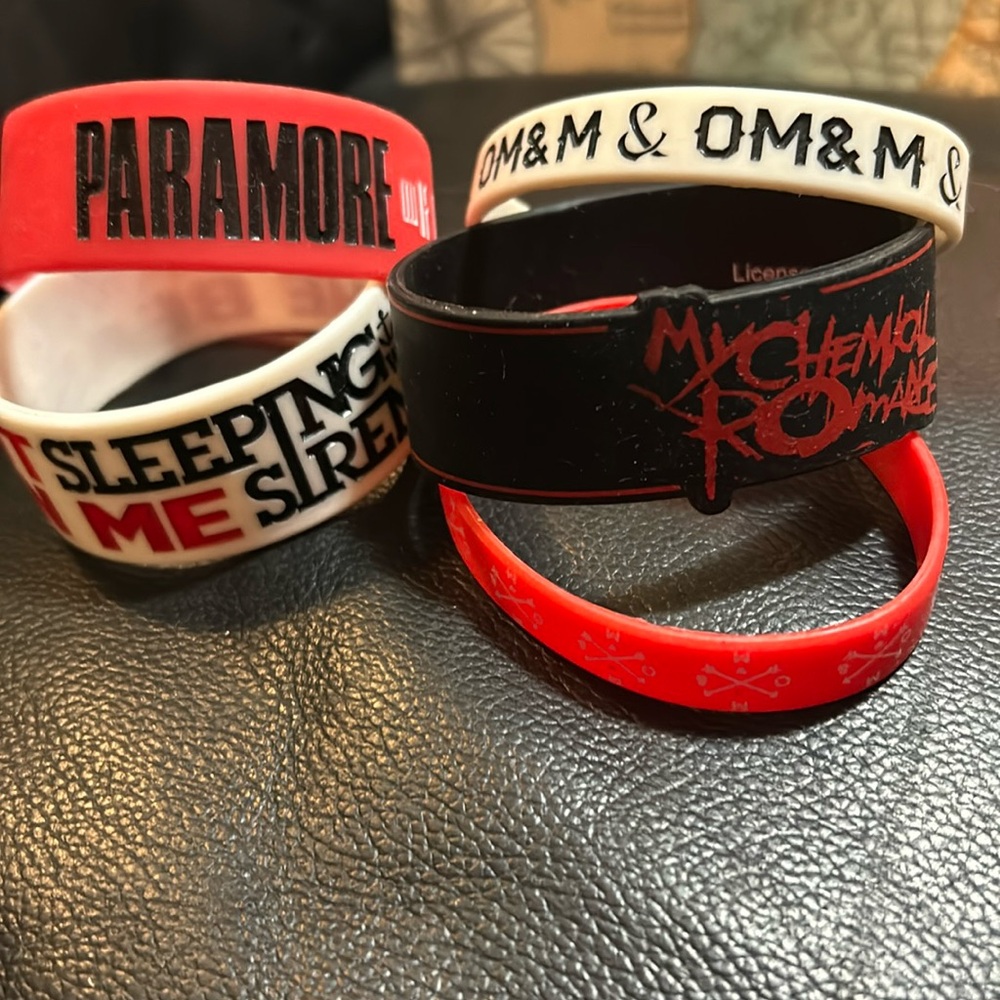 Hot Topic Band Bracelets - MCR Paramore SWS OM&M
